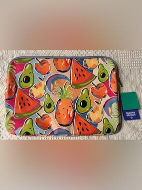 Tabitha Brown Colorful Fruit Print Laptop Sleeve - Multicolor NWT